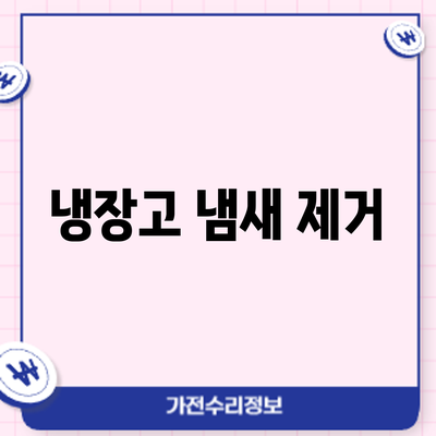 냉장고 냄새 제거