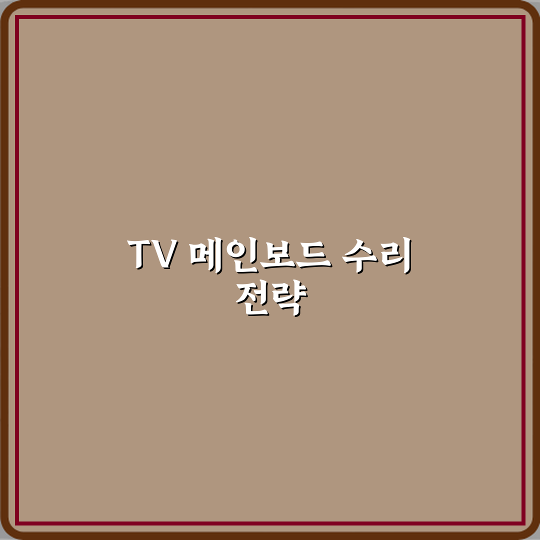 TV 메인 보드 고장으로 고가 수리되는 경우 심층분석 7가지 핵심 포인트